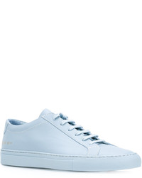 Мужские голубые кожаные кеды от Common Projects