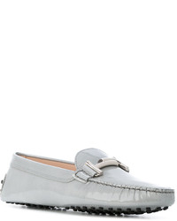 Женские голубые кожаные лоферы от Tod's