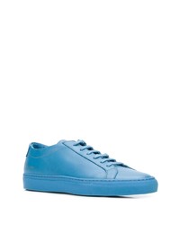 Мужские голубые кожаные низкие кеды от Common Projects