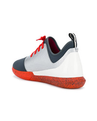 Мужские голубые кожаные низкие кеды от Bally