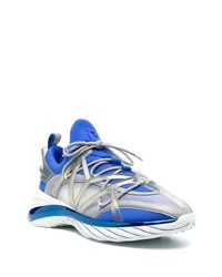 Мужские голубые кожаные низкие кеды от Jimmy Choo