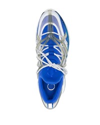 Мужские голубые кожаные низкие кеды от Jimmy Choo