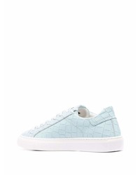 Мужские голубые кожаные низкие кеды от Hide&Jack