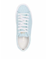 Мужские голубые кожаные низкие кеды от Hide&Jack