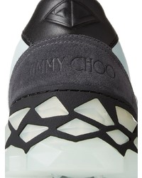Мужские голубые кожаные низкие кеды от Jimmy Choo