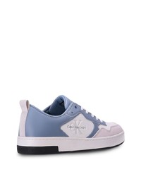Мужские голубые кожаные низкие кеды от Calvin Klein