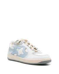 Мужские голубые кожаные низкие кеды от Enterprise Japan