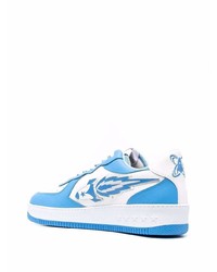 Мужские голубые кожаные низкие кеды от Enterprise Japan