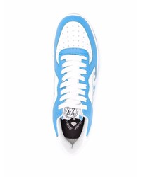 Мужские голубые кожаные низкие кеды от Enterprise Japan