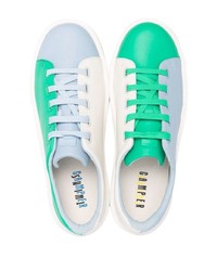 Мужские голубые кожаные низкие кеды от Camper