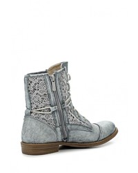 Голубые кожаные полусапоги от Mustang