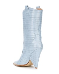 Голубые кожаные полусапоги от Aldo Castagna