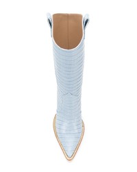 Голубые кожаные полусапоги от Aldo Castagna