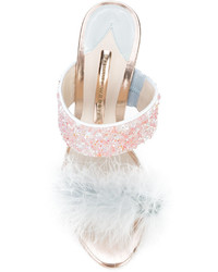 Голубые кожаные сабо с украшением от Sophia Webster