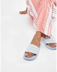 Голубые кожаные сандалии на плоской подошве от adidas Originals