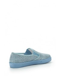 Женские голубые кожаные слипоны от North Star by Bata