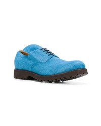 Голубые кожаные туфли дерби от Holland & Holland