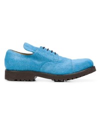 Голубые кожаные туфли дерби от Holland & Holland