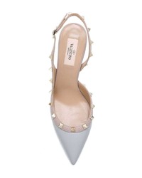 Голубые кожаные туфли с шипами от Valentino