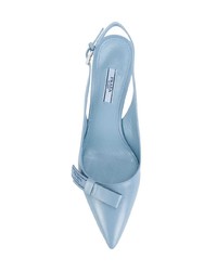 Голубые кожаные туфли от Prada