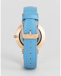 Мужские голубые кожаные часы от Cluse