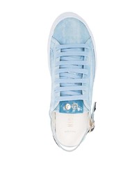 Мужские голубые низкие кеды из плотной ткани от Hide&Jack