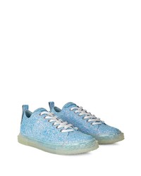Мужские голубые низкие кеды от Giuseppe Zanotti
