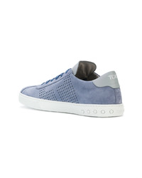 Мужские голубые низкие кеды от Tod's