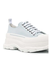 Мужские голубые низкие кеды от Alexander McQueen