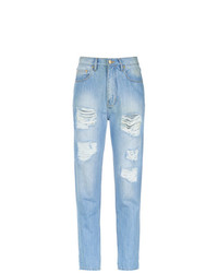 Голубые рваные джинсы-бойфренды от Amapô