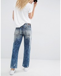 Голубые рваные джинсы-бойфренды от Blank NYC