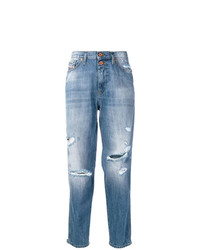Голубые рваные джинсы-бойфренды от Diesel