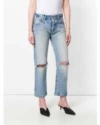 Голубые рваные джинсы-бойфренды от Moussy Vintage