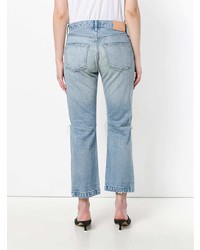 Голубые рваные джинсы-бойфренды от Moussy Vintage