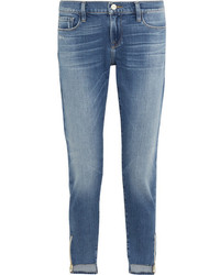 Голубые рваные джинсы-бойфренды от Frame