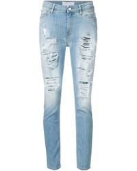 Голубые рваные джинсы-бойфренды от IRO