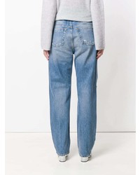 Голубые рваные джинсы-бойфренды от Anine Bing