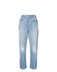 Голубые рваные джинсы-бойфренды от RE/DONE