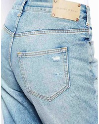 Голубые рваные джинсы-бойфренды от Selected