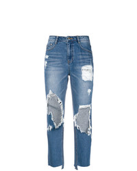 Голубые рваные джинсы-бойфренды от Sjyp