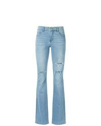 Голубые рваные джинсы-клеш от Amapô