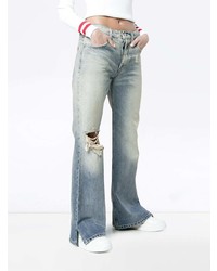 Голубые рваные джинсы-клеш от Adaptation