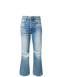 Голубые рваные джинсы-клеш от Grlfrnd
