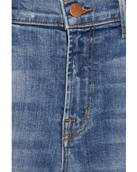 Голубые рваные джинсы-клеш от J Brand