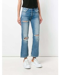 Голубые рваные джинсы-клеш от Grlfrnd