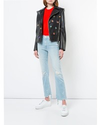 Голубые рваные джинсы-клеш от Mother