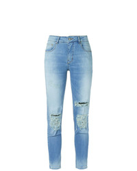 Голубые рваные джинсы скинни от Amapô