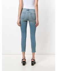 Голубые рваные джинсы скинни от J Brand