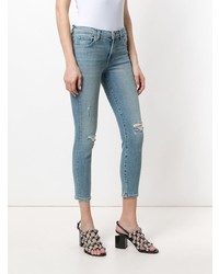 Голубые рваные джинсы скинни от J Brand
