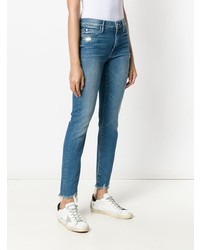 Голубые рваные джинсы скинни от Mother